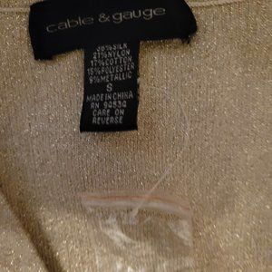 Gold lurex cardigan - brand is cable and gauge